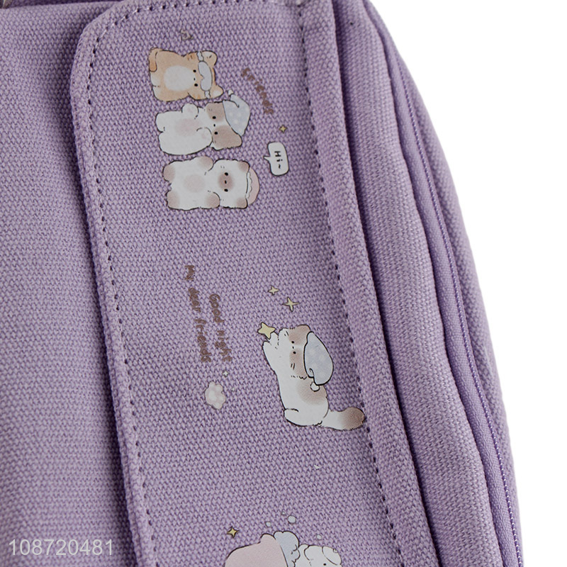 Yiwu market large capacity cartoon stationery bag pencil bag with zipper