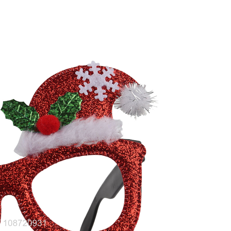 Factory supply glitter Christmas glasses Xmas party glasses holiday glasses