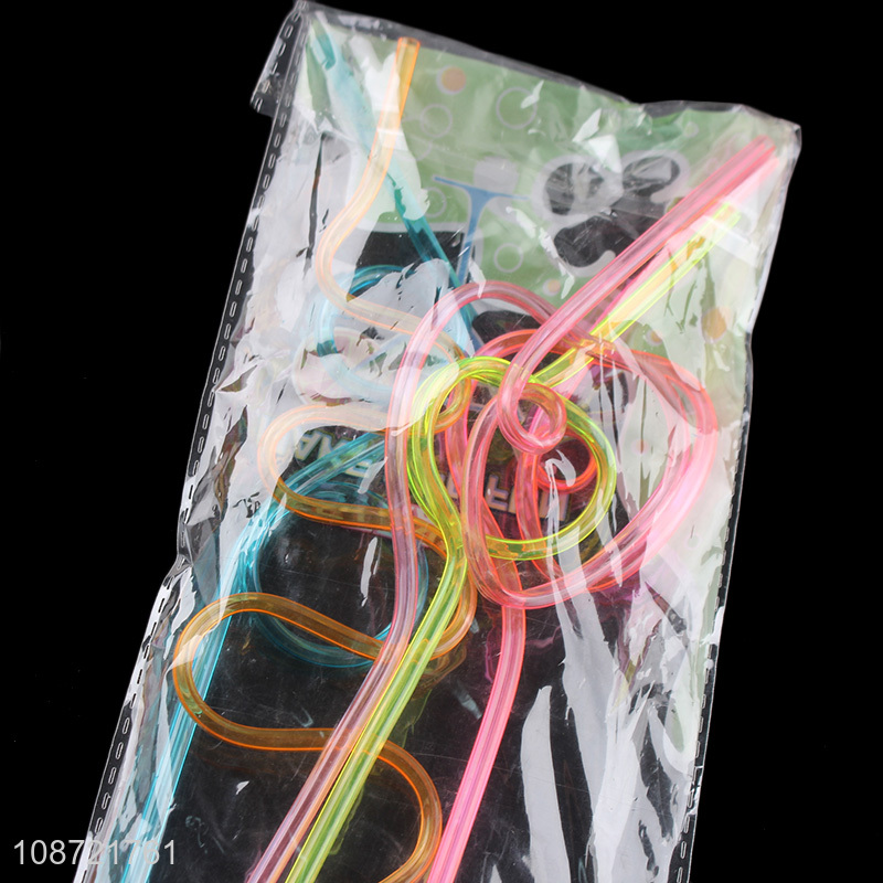Wholesale clear reusable spiral plastic drinking straws for birthday wedding