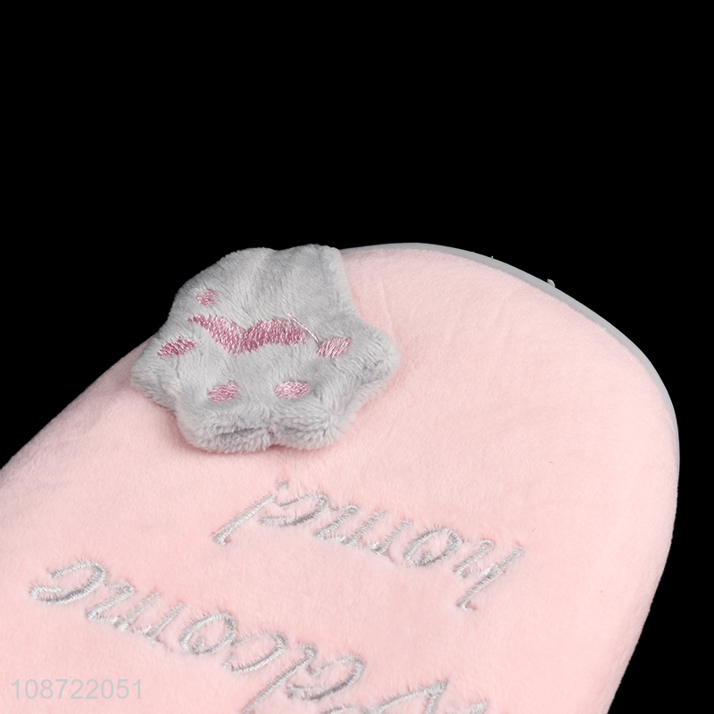 Good quality women winter house slippers anti-slip fuzzy bedroom slippers