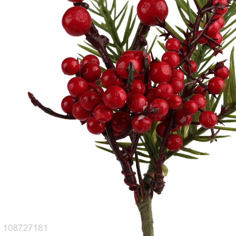 Wholesale artificial Christmas tree picks artificial red berry steams picks