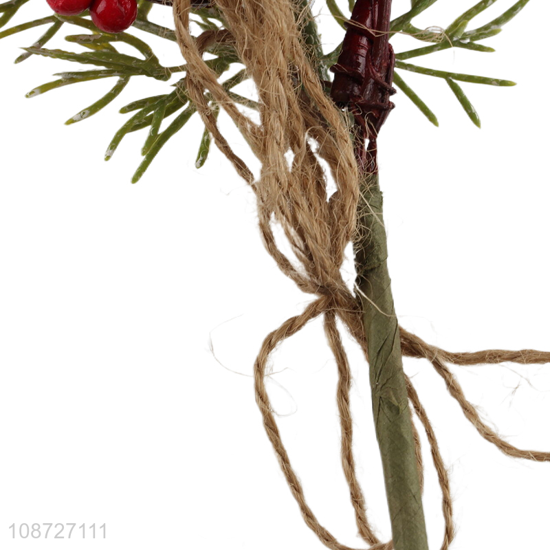 Factory supply artificial Christmas branch twig artificial red berry picks