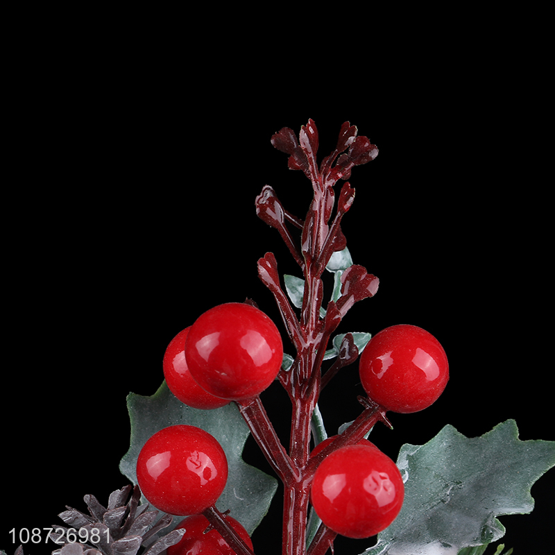 Hot selling artificial red berry steams artificial Christmas tree picks