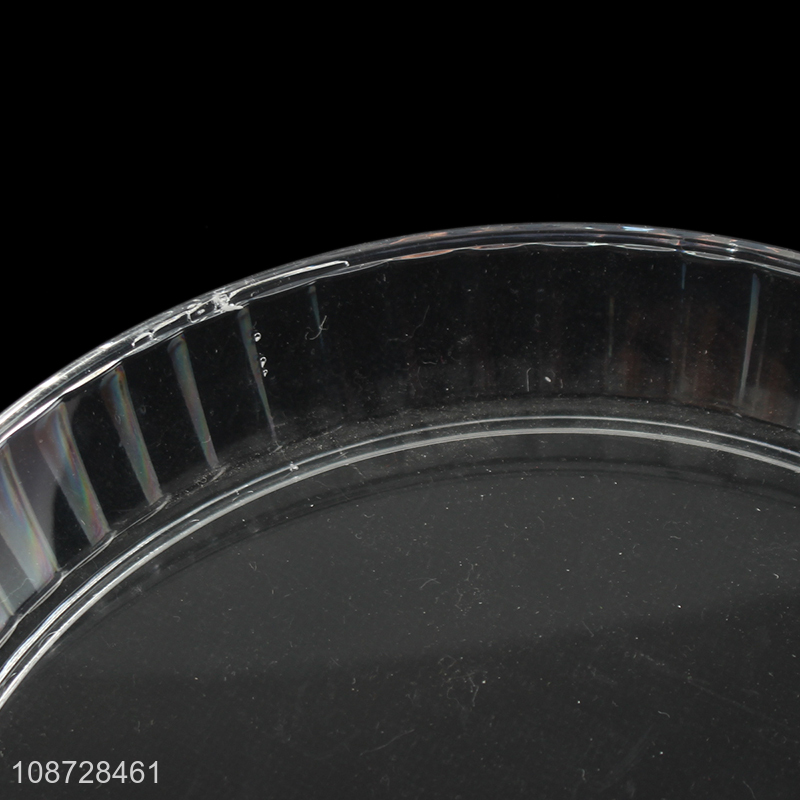 Wholesale round clear food grade plastic fruit snacks plate dessert plate