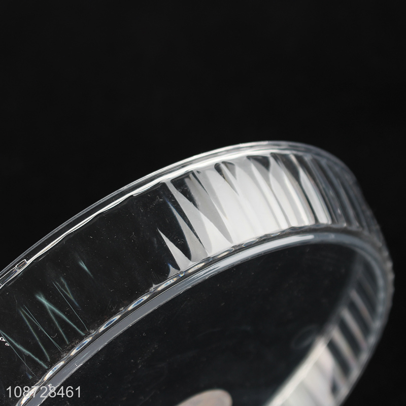 Wholesale round clear food grade plastic fruit snacks plate dessert plate