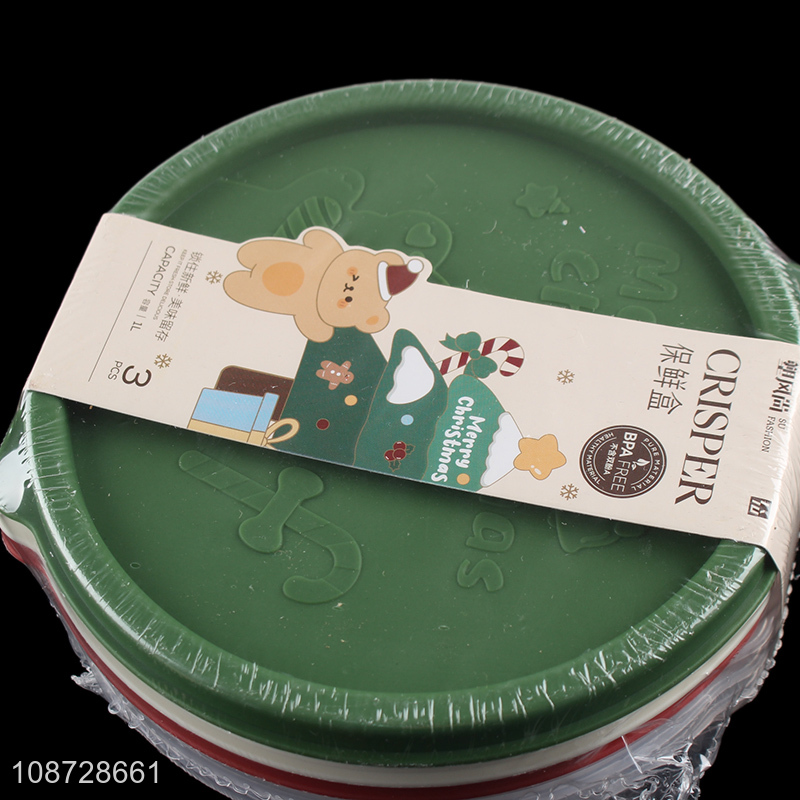 Wholesale 3 pieces bpa free plastic food storage containers for fruits salad