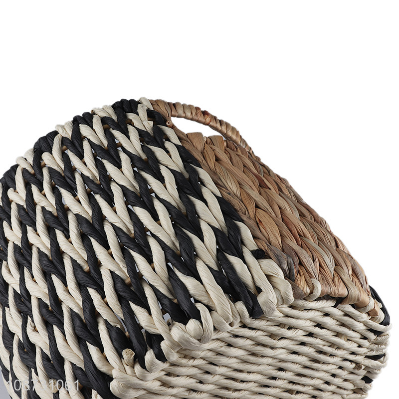 Wholesale hand-woven water hyacinth storage basket multi-purpose storage basket