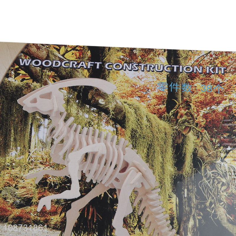 Top quality parasaurolophus 3d wooden children puzzle toys for sale
