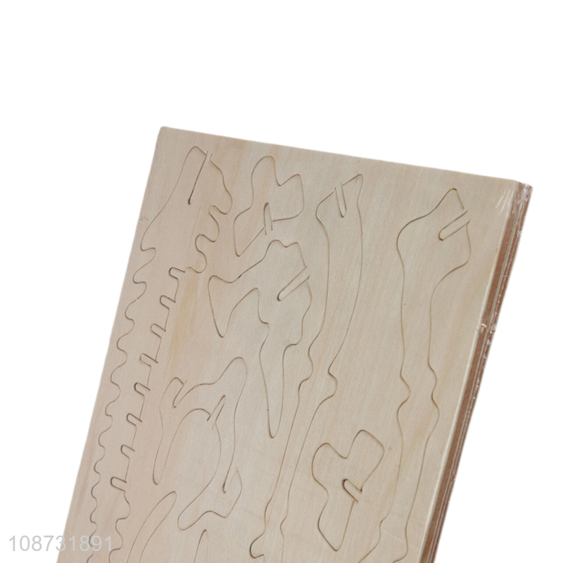 Hot sale tyrannosaurus 3d wooden puzzle toys dinosaur model toys wholesale