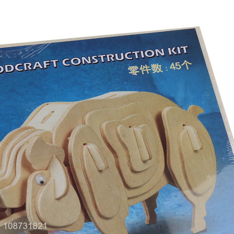 Yiwu market pig shape wooden children 3d puzzle toys jigsaw toys for sale