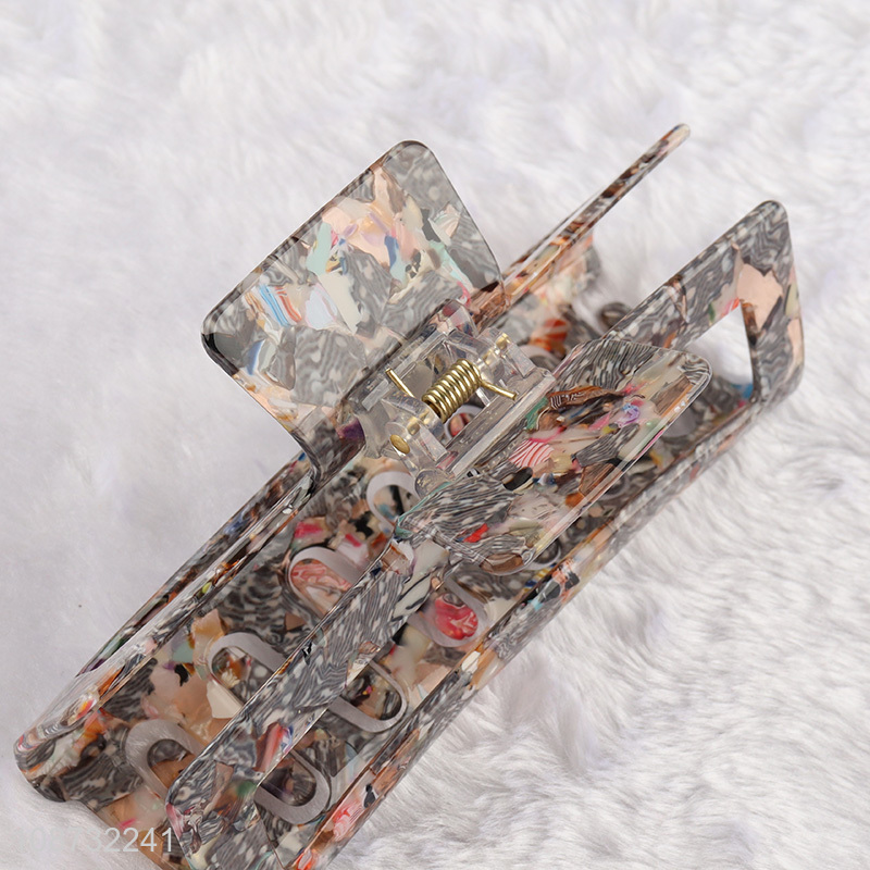 Popular products rectangle hollow girls hair clip hair claw clip for sale