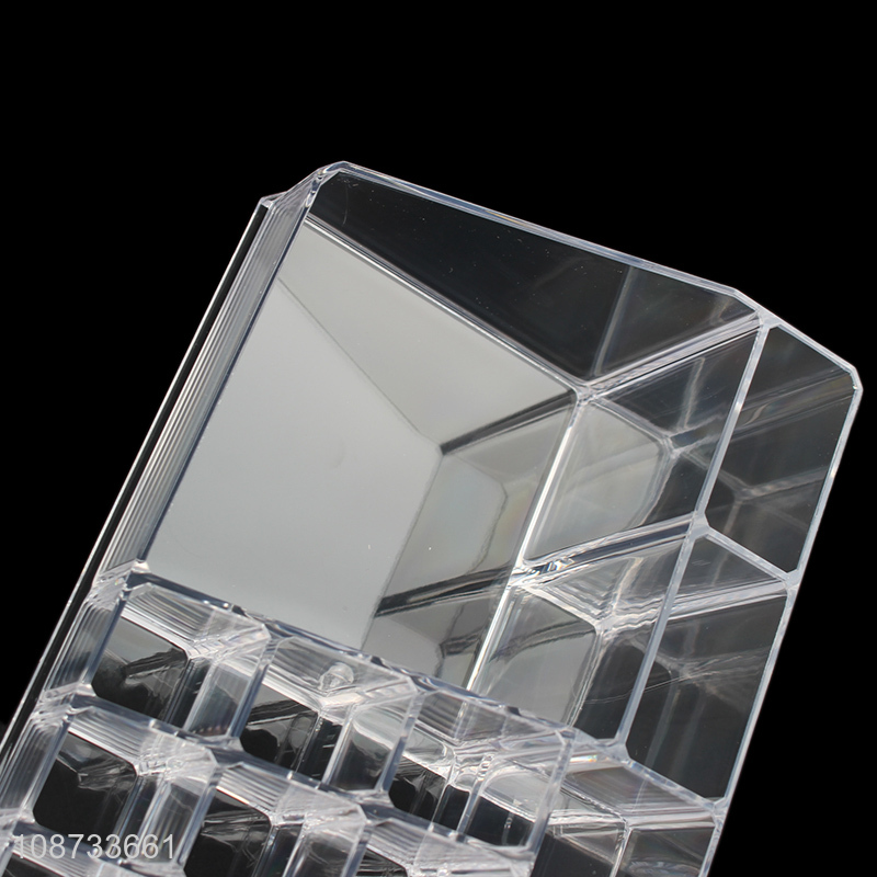 Hot sale plastic clear makeup cosmetic organizer desktop storage box wholesale