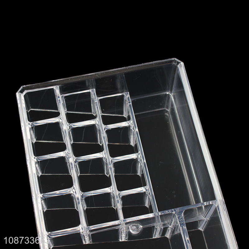 Hot sale plastic clear makeup cosmetic organizer desktop storage box wholesale