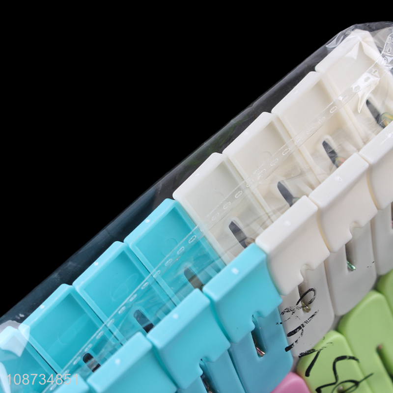 Promotional 16 pieces colorful plastic clothing clips clothes pegs