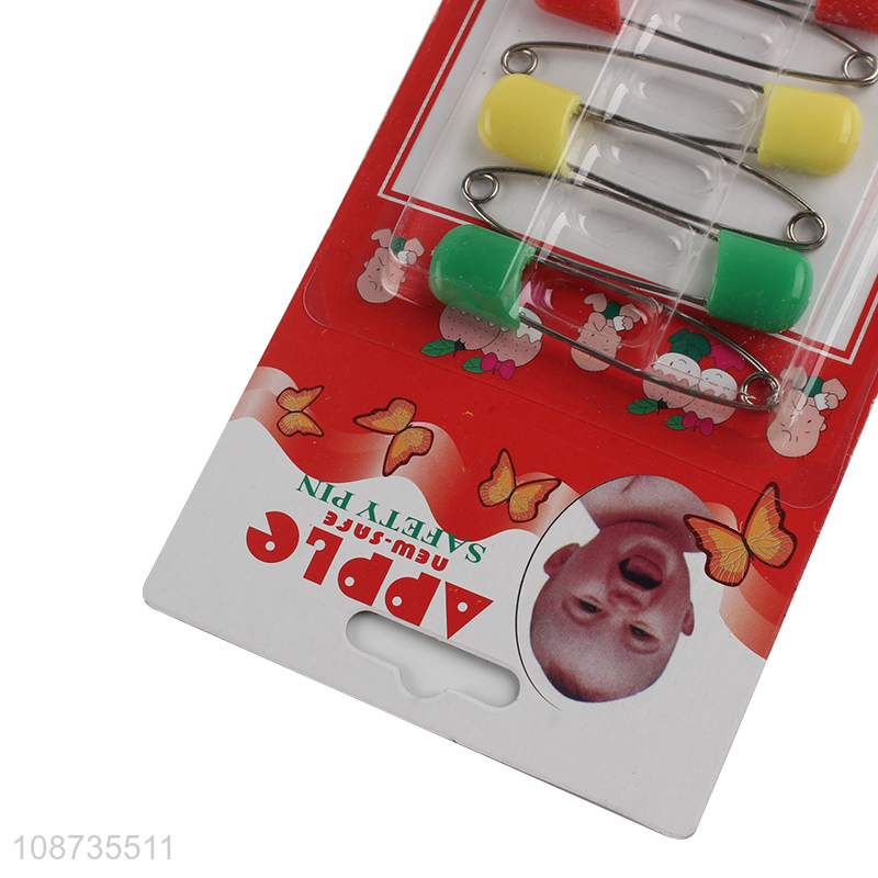 Online wholesale 8 pieces no rust baby safey pins with plastic head