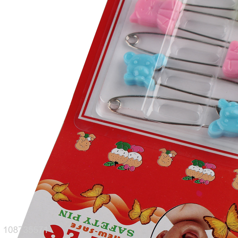 New arrival 6 pieces heady duty plastic head baby diaper pins