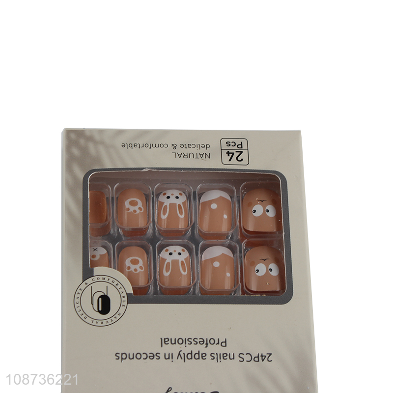 Good price cartoon nail art decoration natural press-on nail set