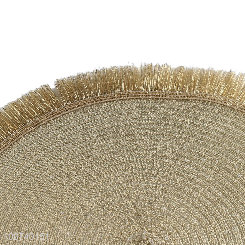 Factory supply round golden desktop decoration non-slip place mat