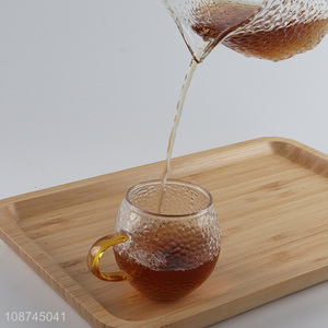 New product modern heat resistant glass coffee mug teacup with handle