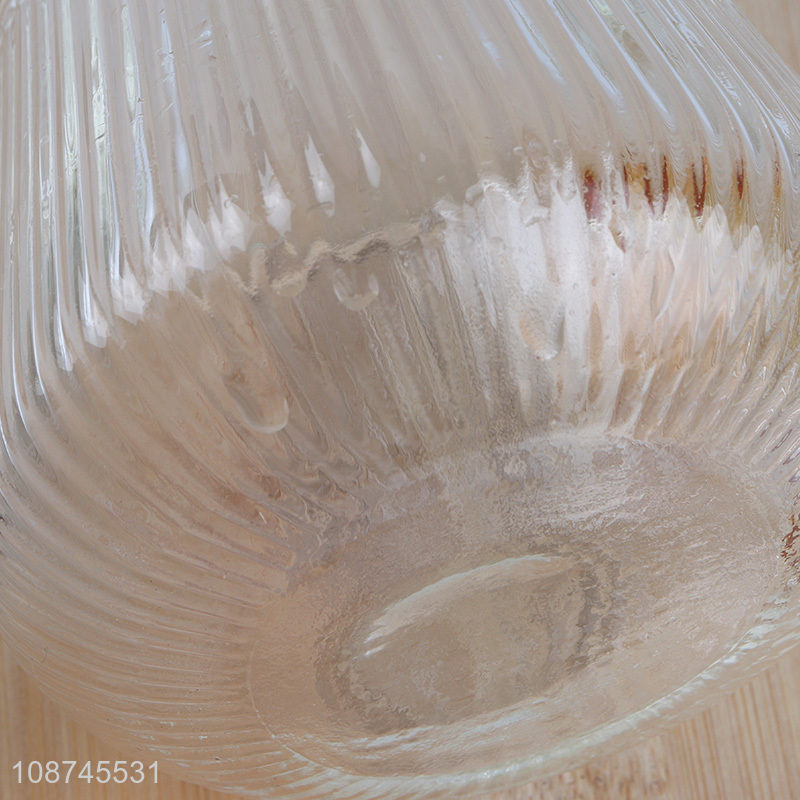 China wholesale glass drinkware striped glass coffee mug with handle