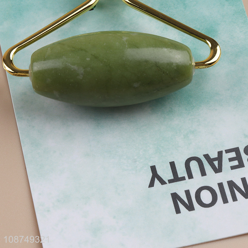 Factory price green natural jade stone facial care facial massage roller