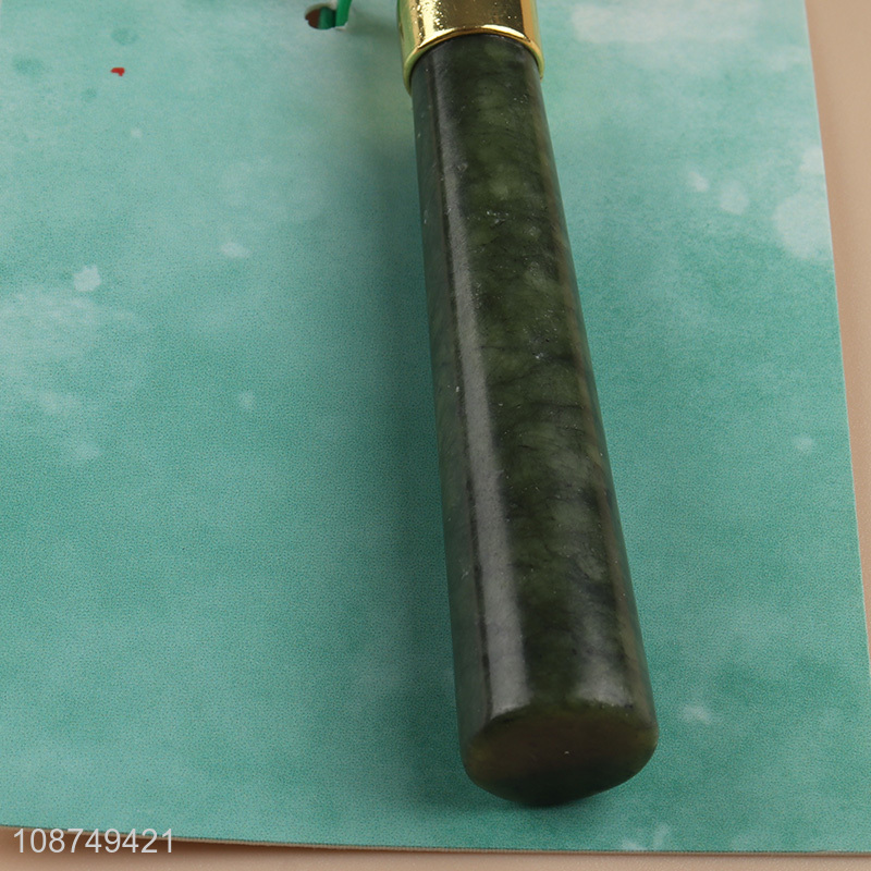 Top selling women facial care tool natural jade stone massage roller wholesale