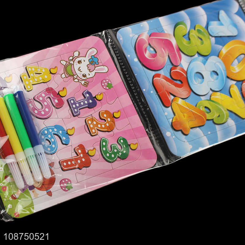 Factory Supply DIY Coloring Numeral Jigsaw Puzzle Toy