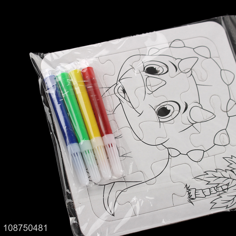 Wholesale DIY Coloring Cartoon Dinosaur Jigsaw Puzzle Toy