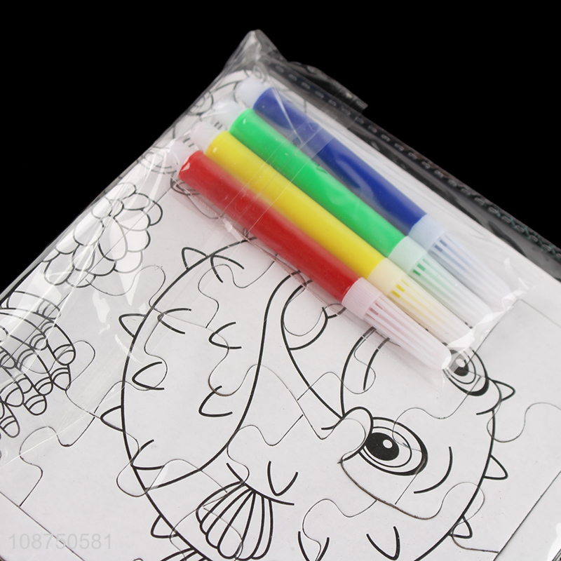 Customized DIY Coloring Sea Animal Jigsaw Puzzle Toy