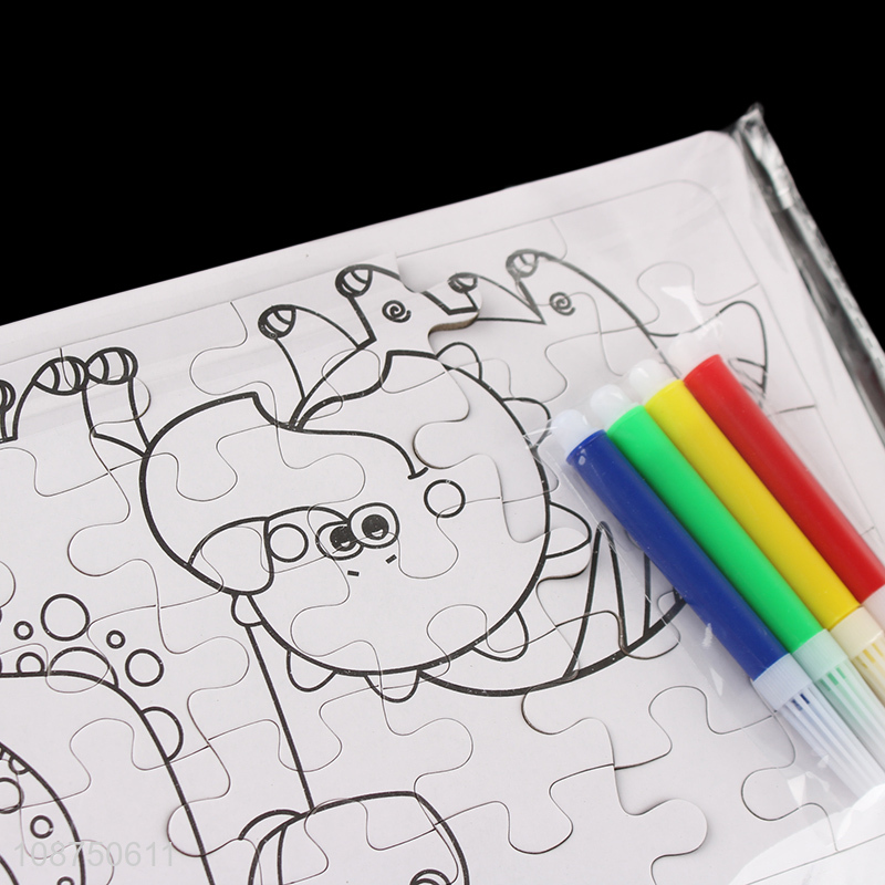 Wholesale DIY Painting Cartoon Dinosaur Jigsaw Puzzle Toy