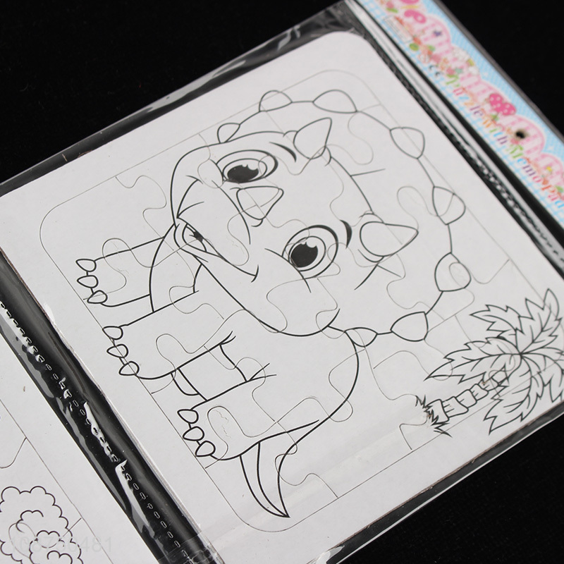 Wholesale DIY Coloring Cartoon Dinosaur Jigsaw Puzzle Toy