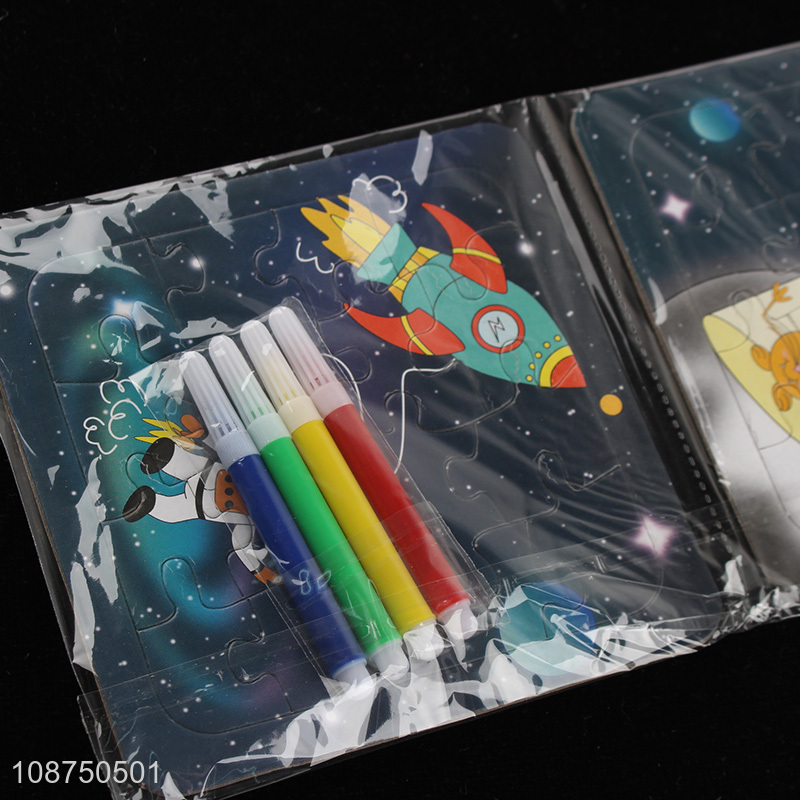 Hot Selling DIY Coloring Space Themed Jigsaw Puzzle Toy
