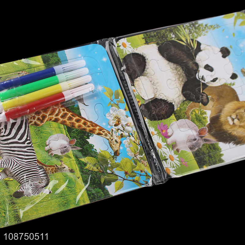 China Factory DIY Painting Jungle Animal Jigsaw Puzzle Toy