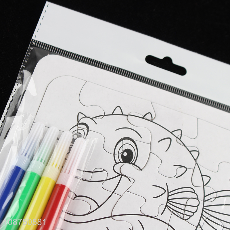 Customized DIY Coloring Sea Animal Jigsaw Puzzle Toy