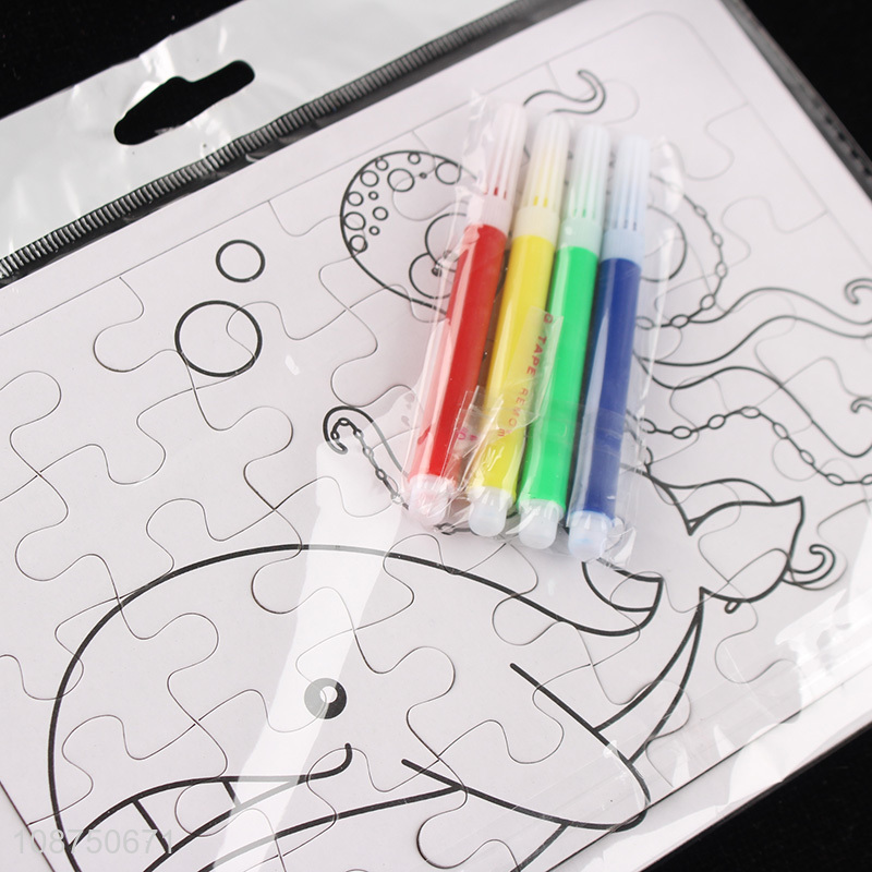 New Product DIY Painting Marine Animal Jigsaw Puzzle Toy