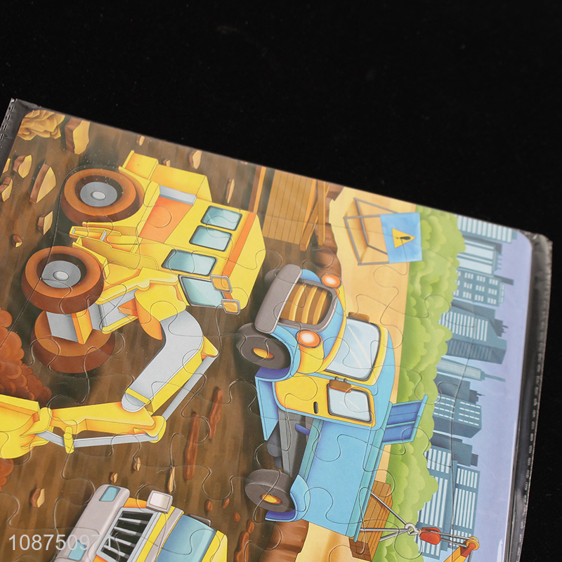 Good quality cartoon engineering truck jigsaw puzzle toy for kids