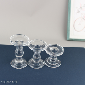 New arrival clear glass candle holder for home decoration