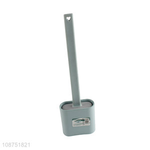 Wholesale flexible head silicone toilet brush and holder <em>set</em> for <em>bathroom</em>
