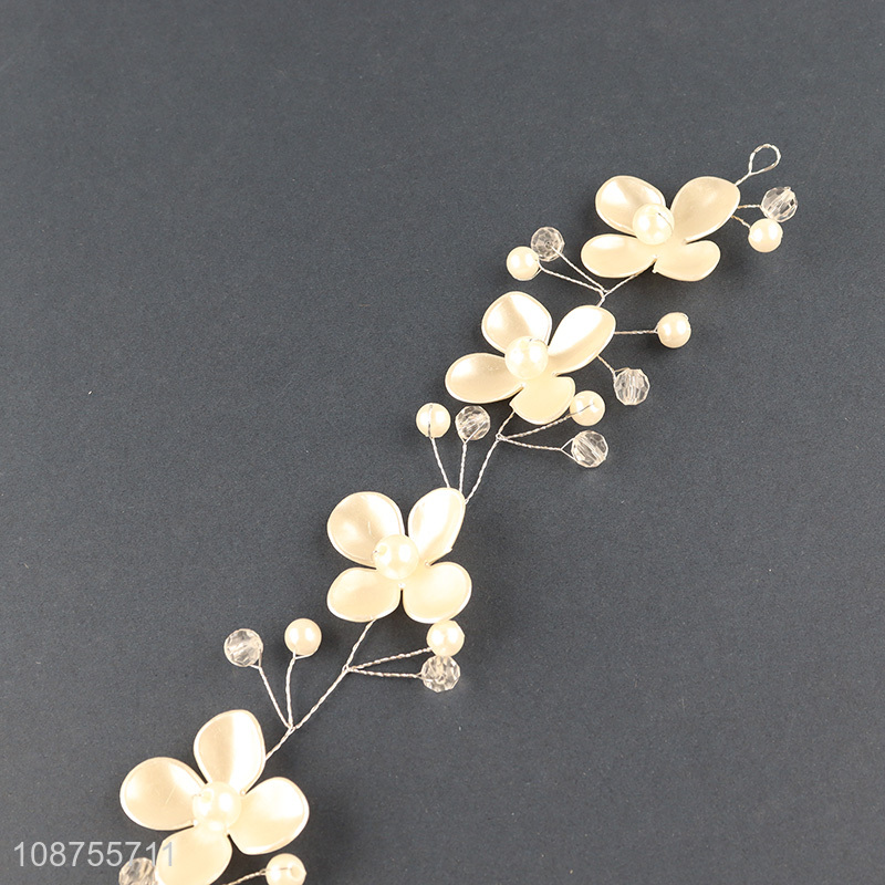 Wholesale pearl flower wedding hair vine bride hairpiece hair accessories
