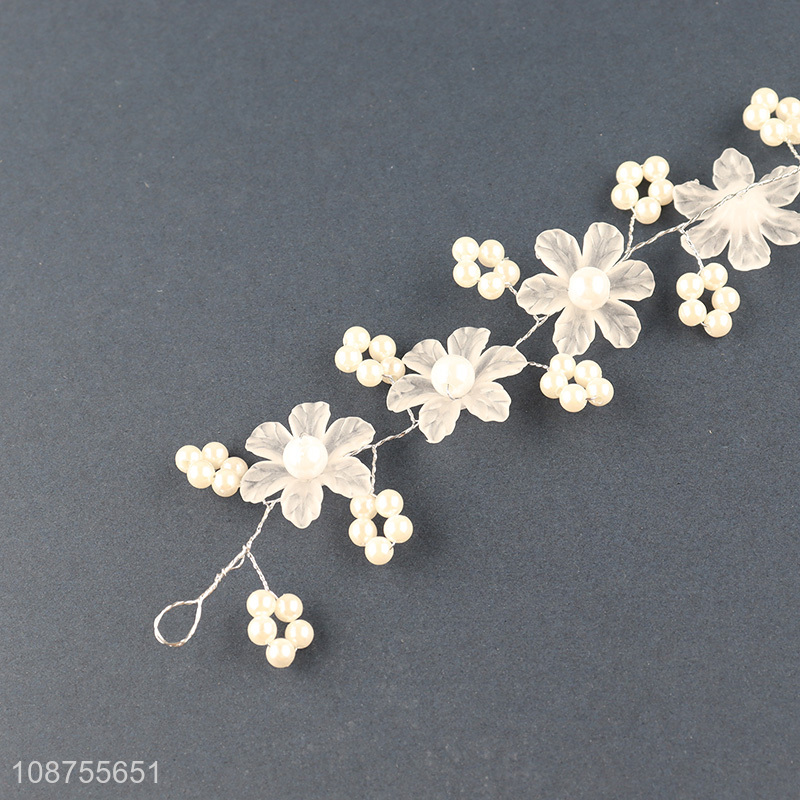 Wholesale bride wedding hair vine pearl flower bridal hair accessories