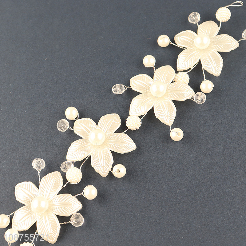 Popular product bridal wedding hair vine pearl flower hairpiece for women