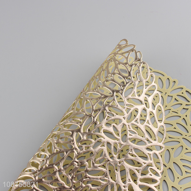 Factory supply gold pvc placemats heat insulation dining table mat
