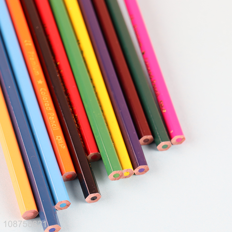 Wholesale 12-color fluorescent color pencils for drawing coloring shading