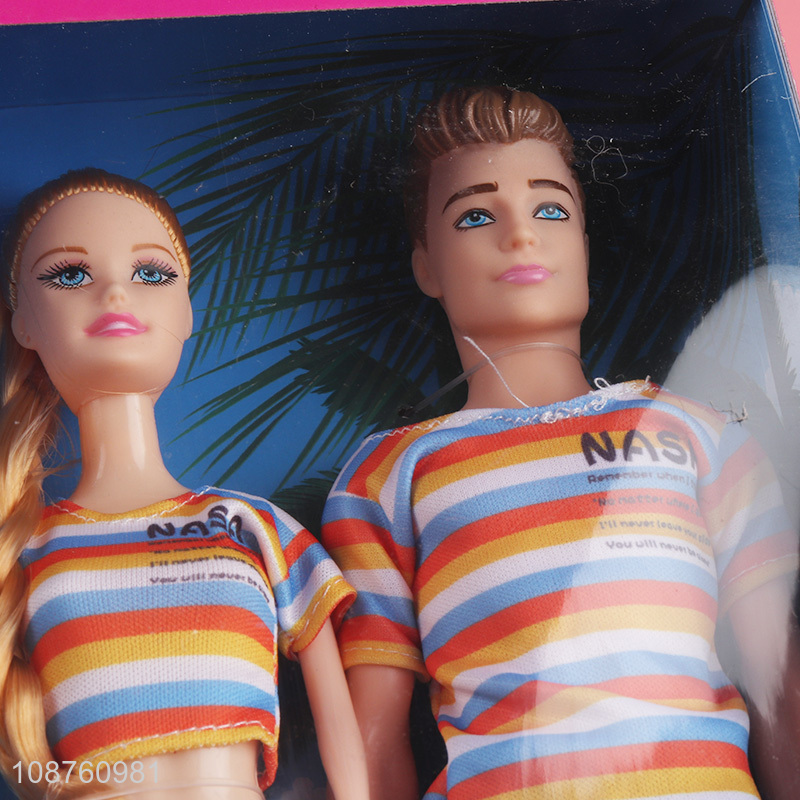 Factory price 11.5-inch couple doll beach series doll set for kids