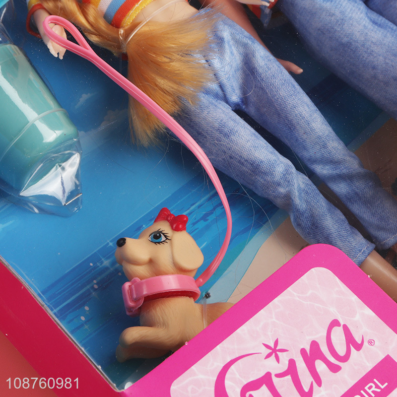 Factory price 11.5-inch couple doll beach series doll set for kids