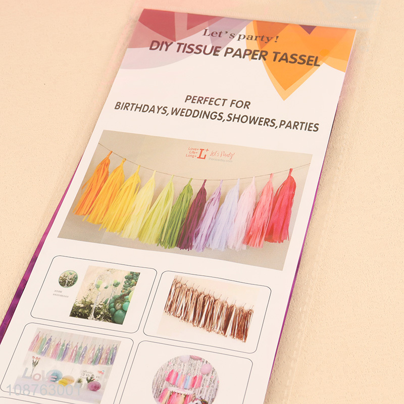 Hot selling party decoration diy tissue paper tassel wholesale