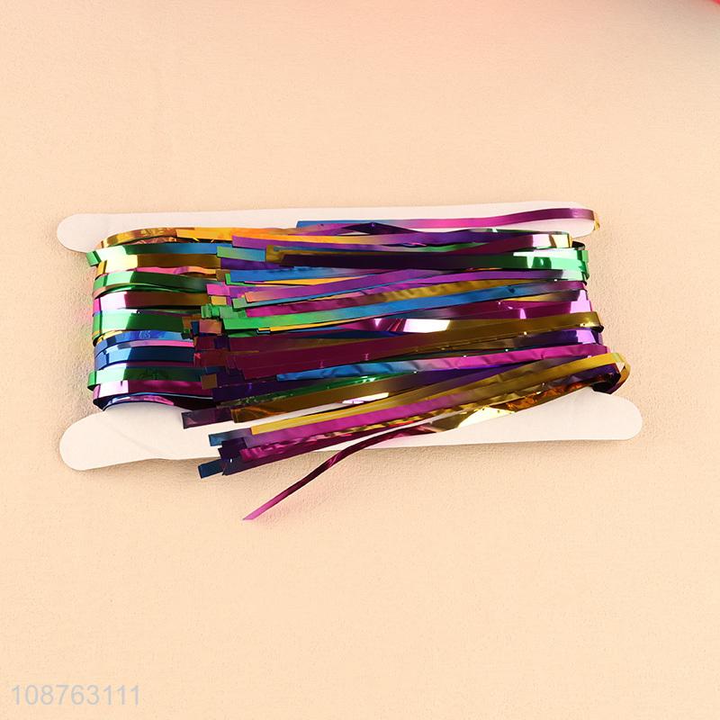 Low price gradient color party decoration foil fringe curtain