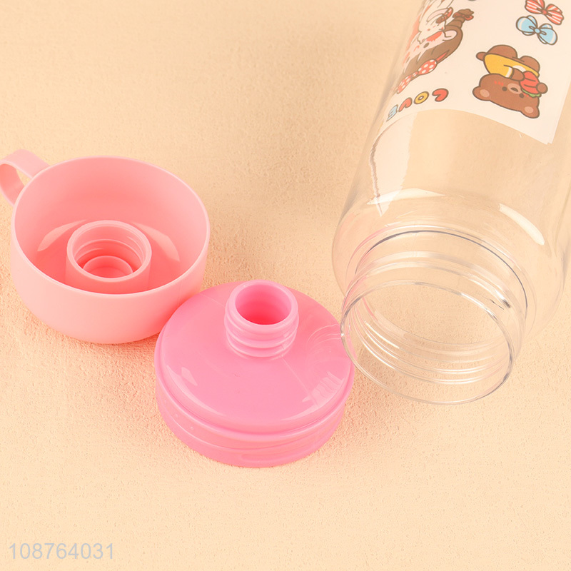 Best selling plastic pink girls lunch box and water bottle set