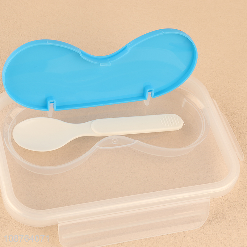 Latest products blue plastic lunch box and water bottle set for children