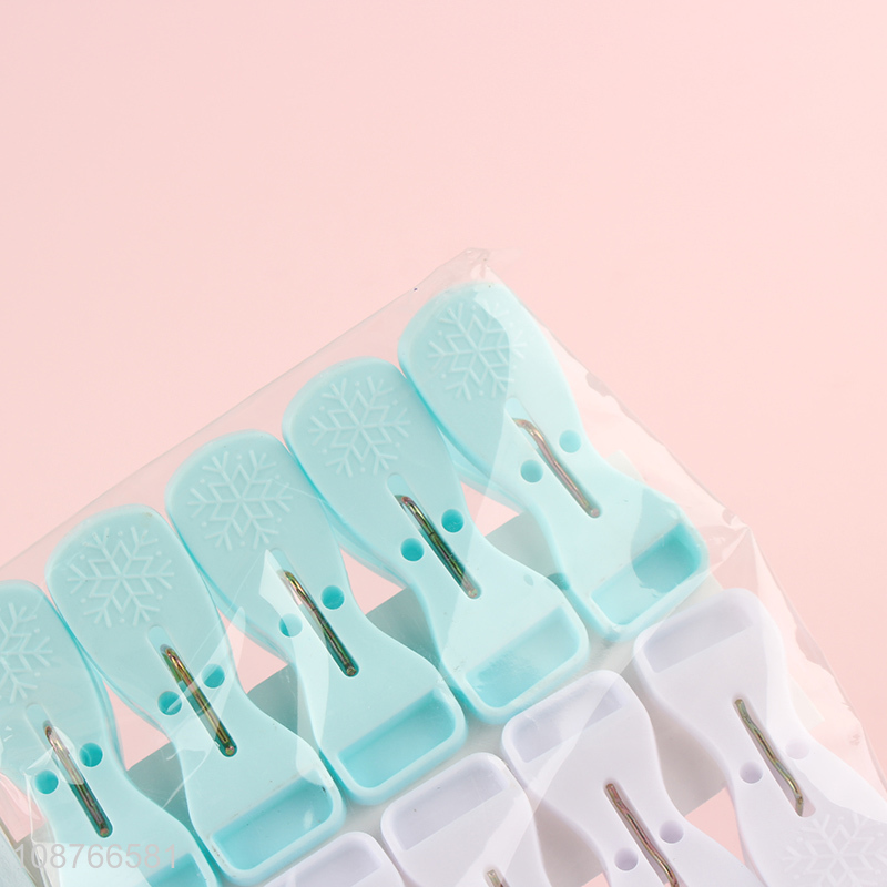 Custom logo 10 pieces plastic clothes pegs clothespins